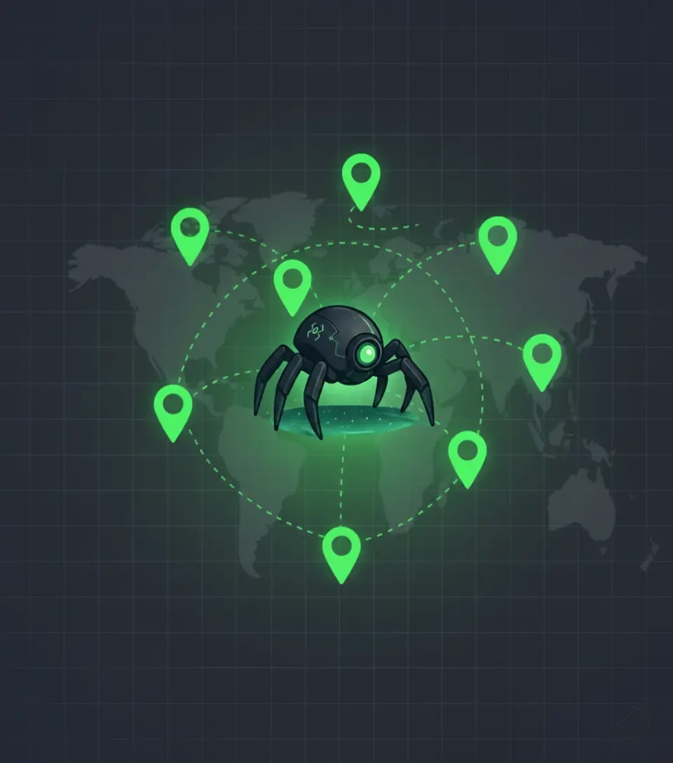 Global proxy network coverage across 195+ countries